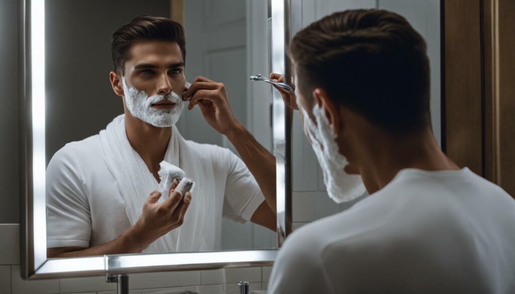 Male model shaving